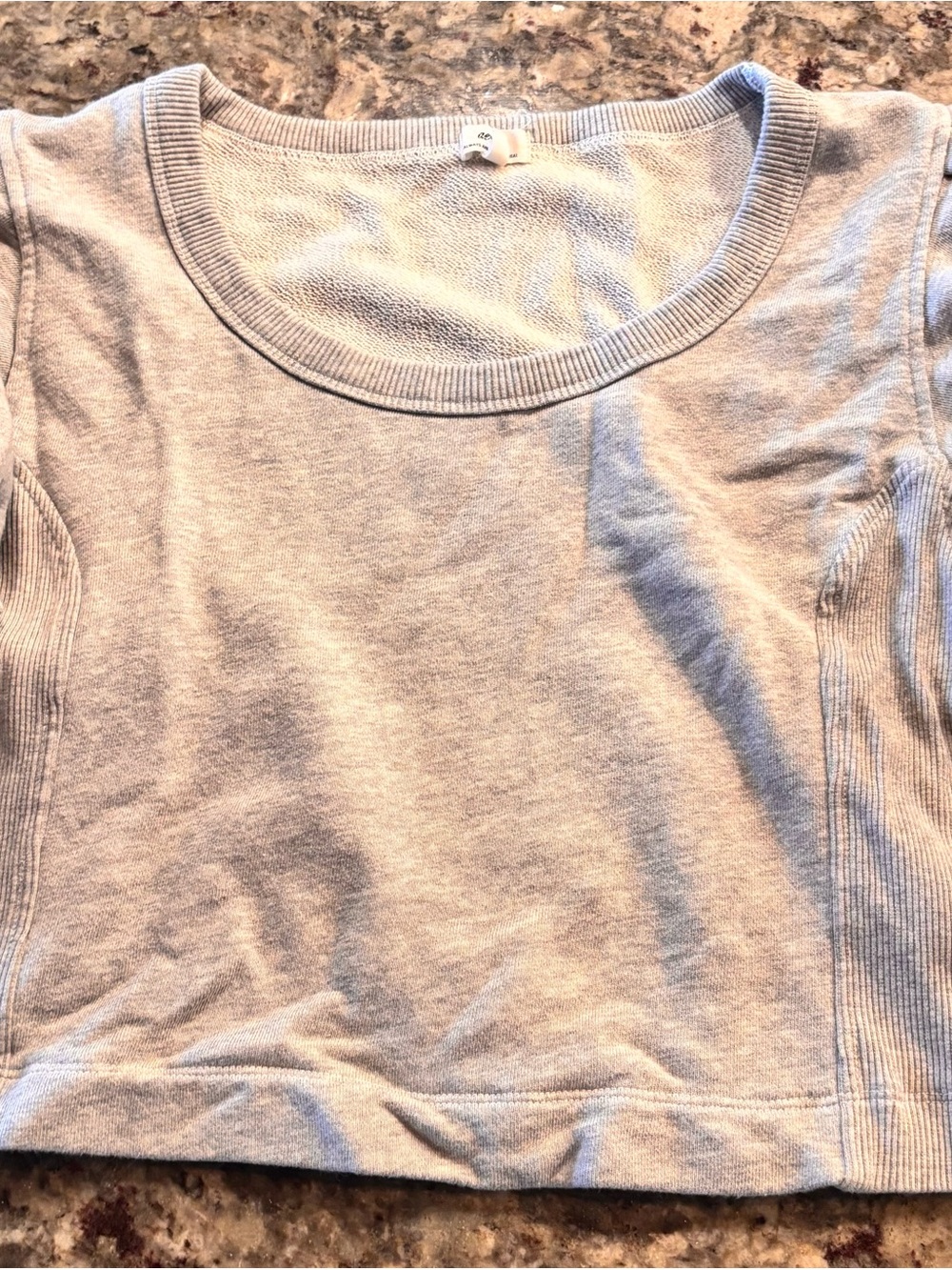 Aerie seams right puff sleeve cropped top